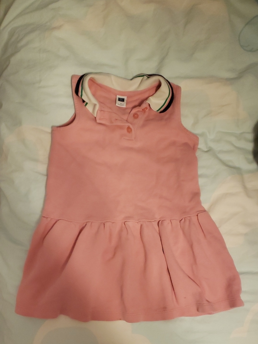 Janie and Jack Pink Tennis Sleeveless Polo Dress with Contrast Trim